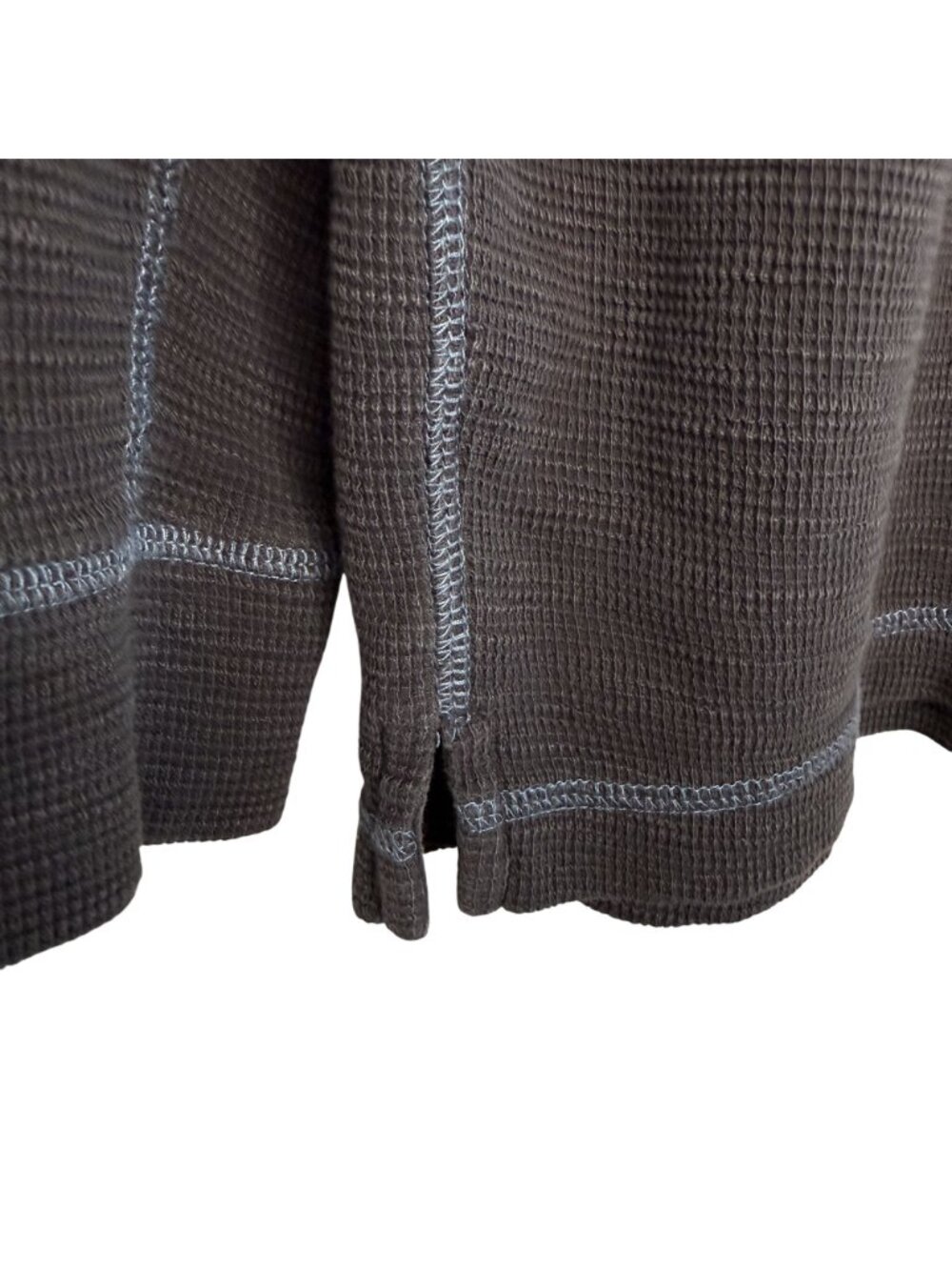 Carbon2Cobalt Charcoal Quarter-Zip Waffle Knit Shirt, L - Picture 3 of 6